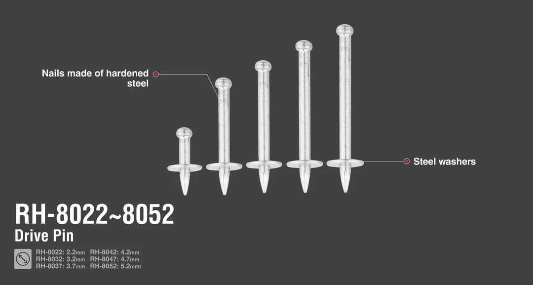 میخ تفنگ میخ کوب 42 میلی متری 42 NK بتن RH-8042 رونیکس