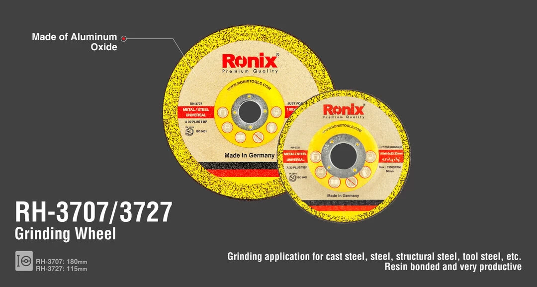 سنگ ساب آهن آلمانی - 180 میلیمتری RH-3707 رونیکس