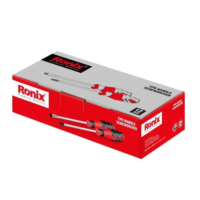 پیچ گوشتی چهارسو دسته TPR سایز 6x150 میلی متر